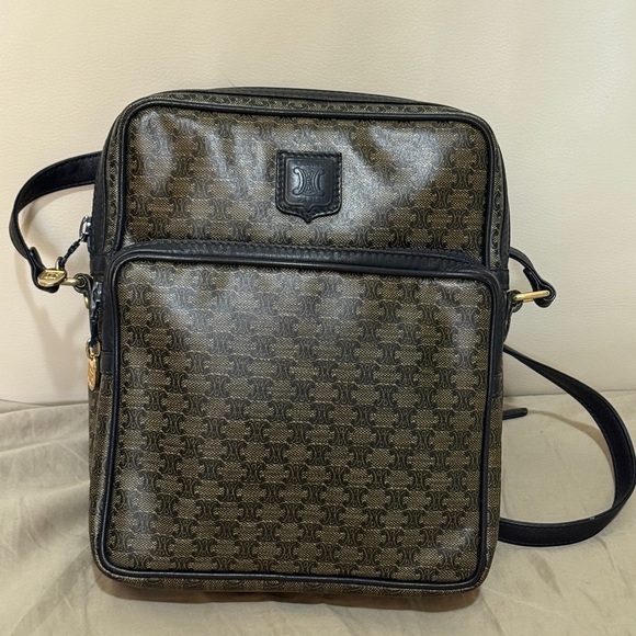 Celine unisex Navy Brownish crossbody vtg VGU condition - Picture 1 of 16